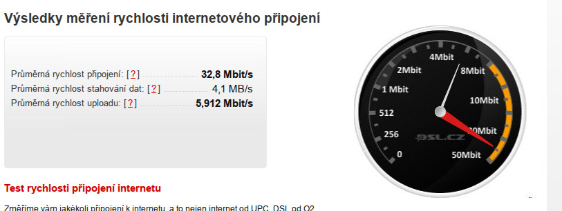rychlost internetu
